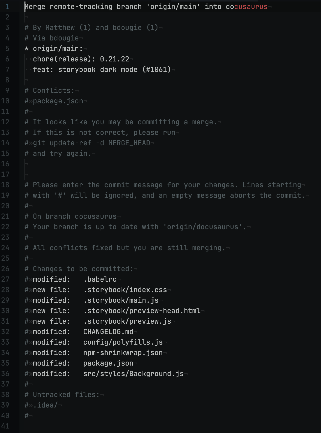 commit merge message